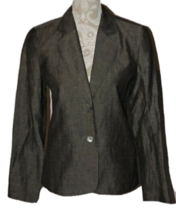 Chicos Blazer Jacket Solid Gray Career Womens 6 Long Sleeves Career Work Lined - £15.01 GBP