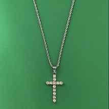 Titanium Steel Cross Pendant Necklace for Men Women,Unisex Punk Hip Hop Necklace - £9.58 GBP