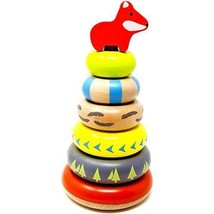 Orcamor Wood Stacking Rings Woodlands Fox Toy, Wooden Montessori Sensory... - £11.14 GBP