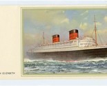 Cunard Line RMS Queen Elizabeth Note Card and Photograph  - $17.78