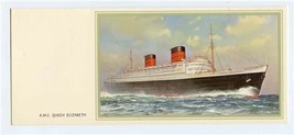 Cunard Line RMS Queen Elizabeth Note Card and Photograph  - £14.00 GBP