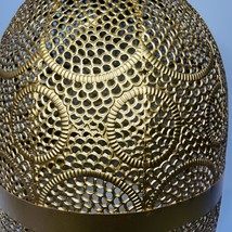Large Moroccan Style Gold Ornate Candle Lantern With Battery Operated Ca... - $29.70