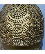 Large Moroccan Style Gold Ornate Candle Lantern With Battery Operated Ca... - £23.74 GBP