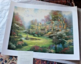 Thomas Kinkade Gardens Beyond Spring Gate Lithograph signed numbered 18&quot;... - $321.75