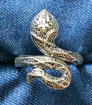Elegant Ancient Style Silver-tone Snake Serpent Ring size 10 - £11.97 GBP