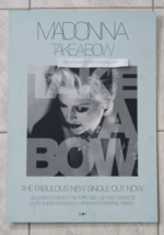 Madonna Vintage Original Promo &quot;Takeabow&quot; Table Top Stand Up 11 3/4 X 16 1/2 In. - £96.03 GBP