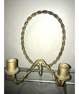 Vintage 2 Candle Wall Sconce Twisted Metal Rope Farm House Cast Iron Rus... - €41,68 EUR
