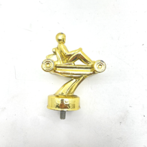 Vintage GO Cart Trophy Topper SOLID METAL Cast Gold Plated - $19.99