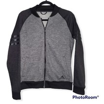 Adidas Womens ClimaWarm Full Zip Heather Gray Black Fleece Track Jacket - Size M - £12.49 GBP