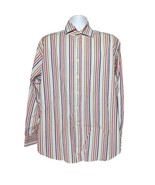 Thomas Dean Men&#39;s Button Up Shirt Size XL Multicolor Striped Long Sleeve - $48.28 CAD