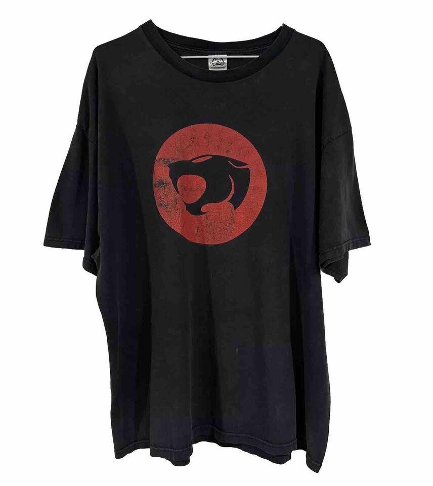 Thundercats Graphic Logo T-Shirt Mens Size 2XL Black Red Vintage - $24.44