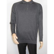 Men's Sweater Knit By BRANGO Turkey Polo Neck Cotton Blend 21228 Charcoal Gray image 10