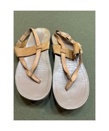 Chaco Women&#39;s Maya II Leather Golden Brown Sandals Strappy Slingback Size 9 - $745.43 MXN