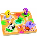 Djeco Mati Wooden Puzzle Multicolour (Baby 1 Year+) 5 character shapes D... - £16.95 GBP