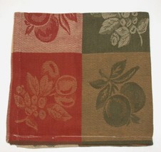 (6) Lintex Napkins Apples And Olives Green Gold Rust 18&quot; X 18&quot; Square New Home - $25.98