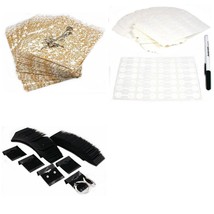 Gold Tone Paper Gift Bags W/ Jewelry Price Tags &amp; Black Earring Cards 1200 Pcs - $33.54