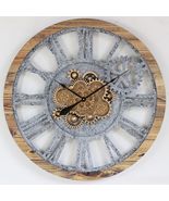 Wall clock 36 inches with real moving gears Wood and Stone - £282.30 GBP