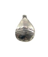 Vintage Signed Sterling Silver Vessel Shape Tribal Etched Carved Brooch Pin - $790.30 MXN