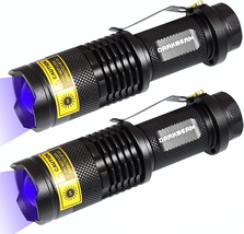 UV 365Nm Light Flashlight 2 Packs Wood&#39;S Lamp Blacklight LED Portable Mini Handh - £28.44 GBP