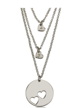 MOTHER AND DAUGHTER CIRCLE NECKLACE SET: STERLING SILVER, 24K GOLD, ROSE... - £135.57 GBP