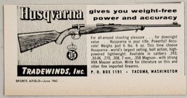 1962 Print Ad Husqvarna Rifles with HVA Mauser Action Tradewinds Tacoma,WA - £7.71 GBP