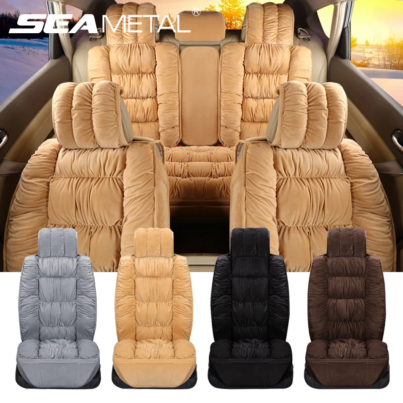 Soft Plush Car Seat Covers Automobiles Seat Cover Cushion Pad Car Seat Protector - £41.60 GBP+
