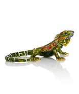Keren Kopal Green Iguana Hand made Trinket box Decorated with Austrian C... - $123.08 CAD
