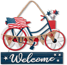 Valery Madelyn 4th of July Decorations for Front Door, 13 Inch Wooden - $36.85