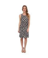 J.McLaughlin Tank Midi Stretch Dress Black White Diamond Print Sleeveles... - $40.33