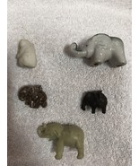 Five Elephant Figurines; Varied Materials and condition.  Please see pic... - $9.95