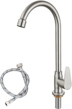 Cold Water Stainless Single Hole Faucet Tap for Bathroom Kitchen Sink Garden Bar - £24.45 GBP