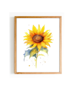 Watercolor Sunflower Wallart Sunflower Home Decor Poster - Digital Download - $1.19