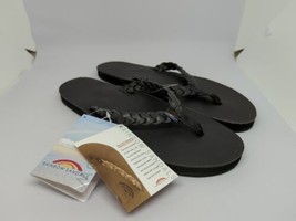 Rainbow Womens Sandals Braided 301ALDBS Black Flip Flops Sandals Sz XL NWT - $44.55