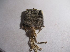 vintage metal mini chain coin purse beaded  3&#39;&#39; - $376.14 MXN