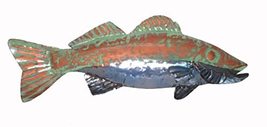 LG WALLEYE SALMON SPORT FISH METAL WALL ART TROPHY NAUTICAL COASTAL BOAT... - $39.54