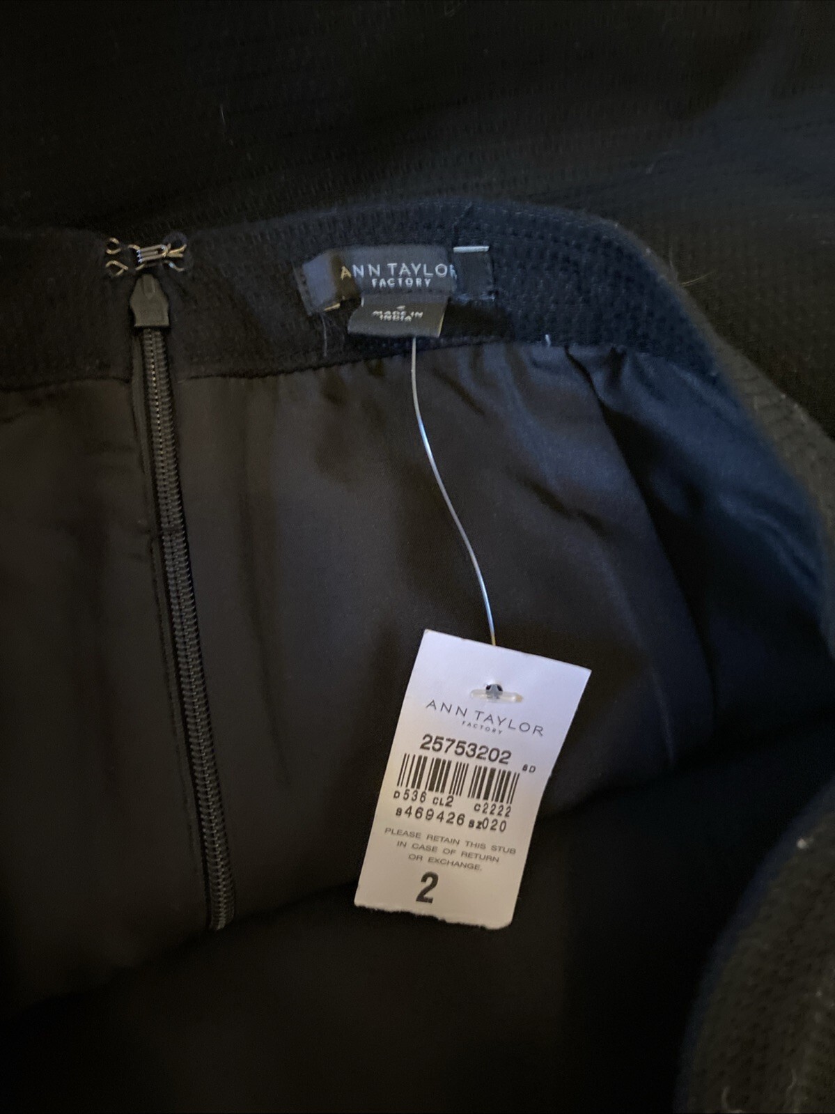 NWT Ann Taylor Factory Black Lined Peplum Hem Skirt Size 2 Item image 3