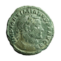 Roman Coin Maximianus Follis PTR AE27mm Bust / Genius 04231 - £22.34 GBP