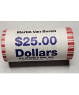 2008 Martin Van Buren Dollar Roll 25 Coins Presidential 1$ Coin Program ... - £31.23 GBP