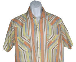 Vintage ELY Cattleman Western Striped Shirt Pearl Snap Men&#39;s Size XL - £17.28 GBP