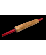 Rolling Pin Wooden Wood Red Handled Vintage Primitive Rustic Kitchen Dec... - €29,95 EUR
