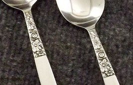 Imperial IMI60 Stainless 1 Salad Fork & 1 Soup Spoon- Black Floral Accent-Japan - £5.31 GBP