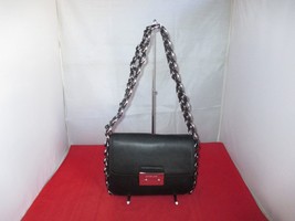 Michael Kors LG Leather Ring Chain Piper Flap Shoulder Bag, Tote $498 Black #046 - $98.99