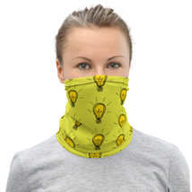 Creative Idea Concept Yellow Bulb Lime Green Breathable Washable Neck Gaiter  - £12.97 GBP