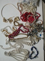 Vintage Lot of Mixed Beaded Necklaces  Faux Pears Kirks Folly Headband - £9.59 GBP
