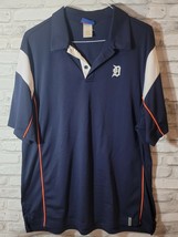 Men XL Vintage Reebok MLB Detroit Tigers 1/4 button polo embroidered blu... - €14,65 EUR