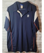 Men XL Vintage Reebok MLB Detroit Tigers 1/4 button polo embroidered blu... - $16.99