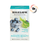 6x Boxes Bigelow Benefits Radiate Blueberry &amp; Aloe Tea | 18 Bags Each | ... - $47.65 CAD