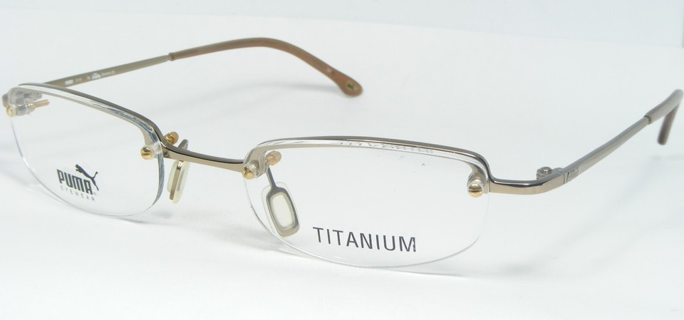 Vintage PUMA 13116 162 GOLD EYEGLASSES GLASSES TITANIUM FRAME 49-20-130 ... - $76.55