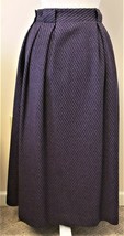 Christian Dior A-line Pleaded Maxi Skirt Sz-8 Wool Blend Purple/Black - £64.12 GBP