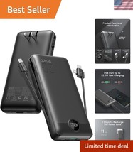 Lightweight Fast Charger Power Bank 20000mAh with Built-in Cables - Trav... - $52.50